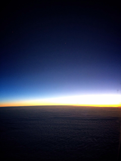 ロシア上空の夕陽